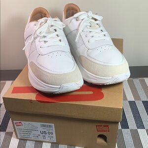 Women’s Fitflop F-Mode Sneakers, Urban White/Paris Grey, Size 9 US, 41 EUR